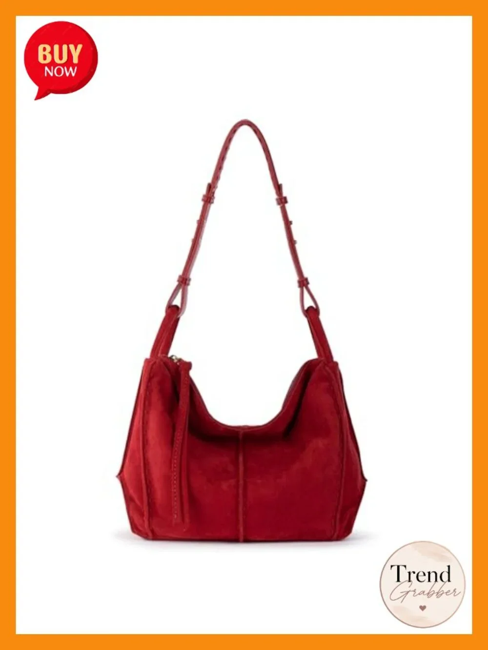 Large Hobo Purse - Premium Leather Handbag with Zipper Pocket, Everyday Travel